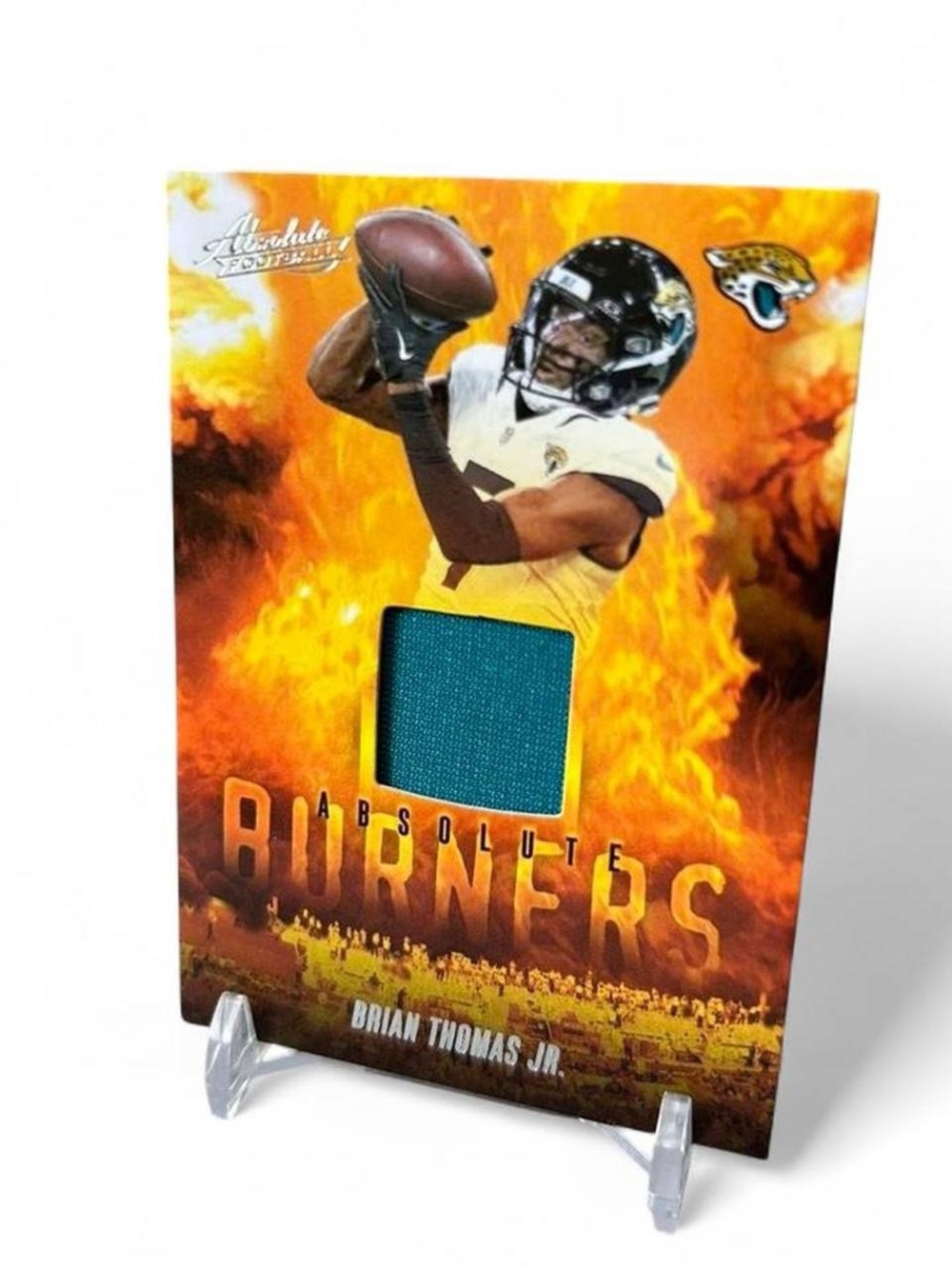 Panini Absolute Burners Football Card with Teal Jerseys Patch Relic